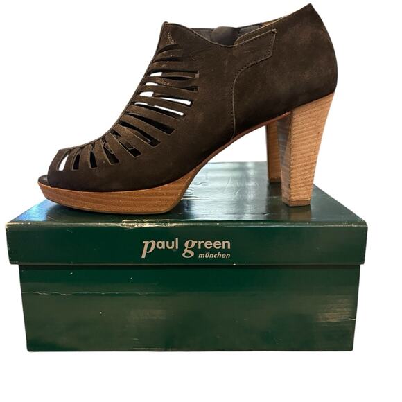 PAUL GREEN Munchen Black Suede Tasha Sandal, Size 4.5, NWB - Picture 1 of 15